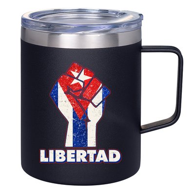 Libertad Cuba Cuban Flag Protest Fist 12oz Stainless Steel Coffee Mug