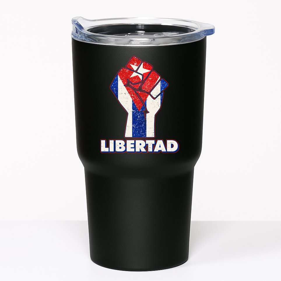 Libertad Cuba Cuban Flag Protest Fist Tumbler