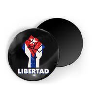 Libertad Cuba Cuban Flag Protest Fist Magnet