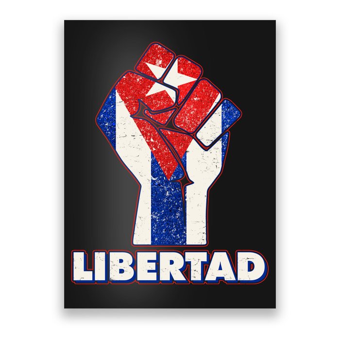 Libertad Cuba Cuban Flag Protest Fist Poster