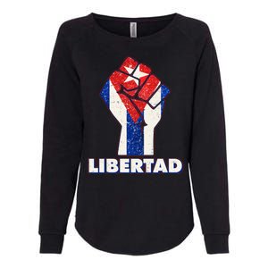 Libertad Cuba Cuban Flag Protest Fist Womens California Wash Sweatshirt