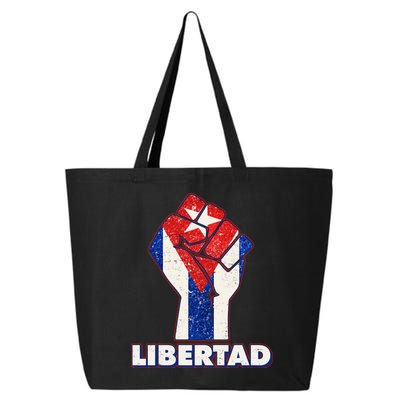 Libertad Cuba Cuban Flag Protest Fist 25L Jumbo Tote