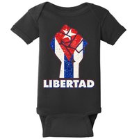 Libertad Cuba Cuban Flag Protest Fist Baby Bodysuit