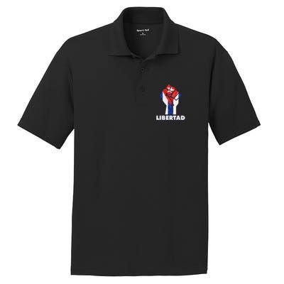 Libertad Cuba Cuban Flag Protest Fist PosiCharge RacerMesh Polo