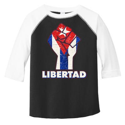 Libertad Cuba Cuban Flag Protest Fist Toddler Fine Jersey T-Shirt