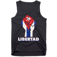 Libertad Cuba Cuban Flag Protest Fist Tank Top