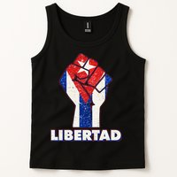 Libertad Cuba Cuban Flag Protest Fist Tank Top