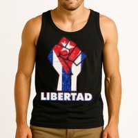 Libertad Cuba Cuban Flag Protest Fist Tank Top
