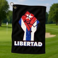 Libertad Cuba Cuban Flag Protest Fist Golf Towel