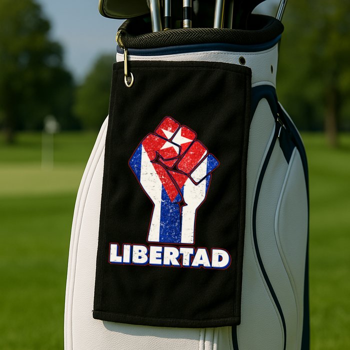 Libertad Cuba Cuban Flag Protest Fist Golf Towel