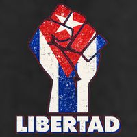 Libertad Cuba Cuban Flag Protest Fist Golf Towel