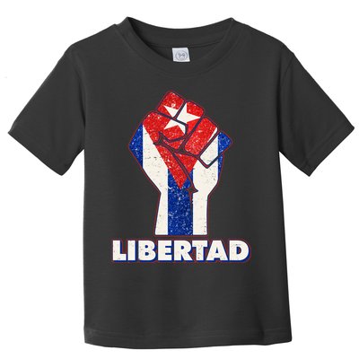 Libertad Cuba Cuban Flag Protest Fist Toddler T-Shirt