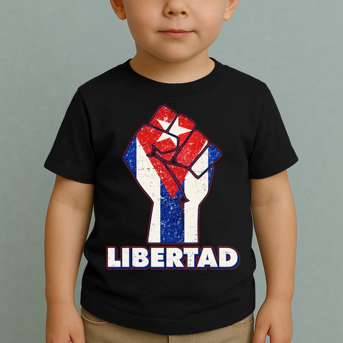 Libertad Cuba Cuban Flag Protest Fist Toddler T-Shirt