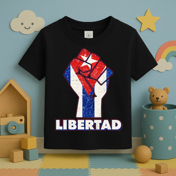 Libertad Cuba Cuban Flag Protest Fist Toddler T-Shirt
