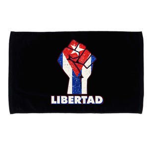 Libertad Cuba Cuban Flag Protest Fist Microfiber Hand Towel