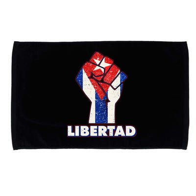Libertad Cuba Cuban Flag Protest Fist Microfiber Hand Towel