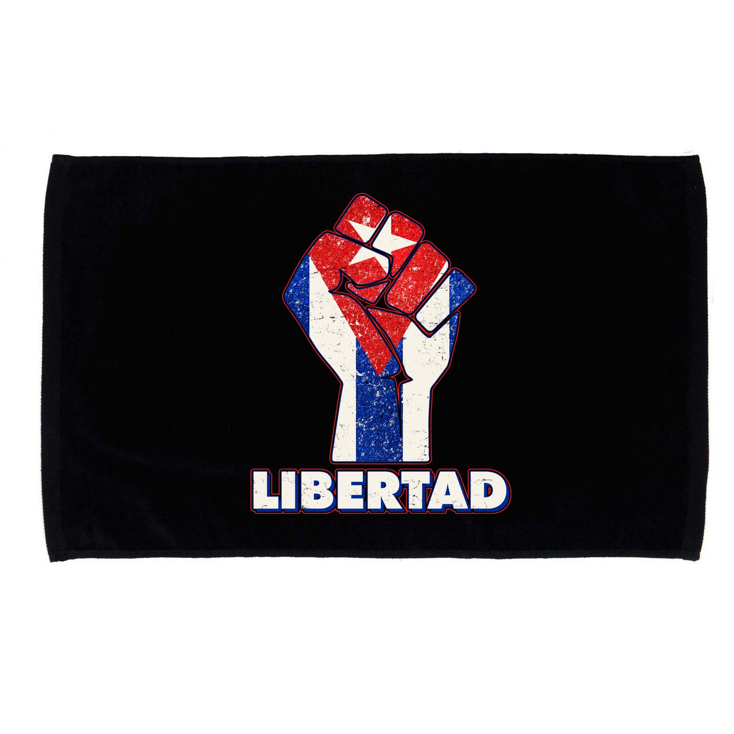 Libertad Cuba Cuban Flag Protest Fist Microfiber Hand Towel