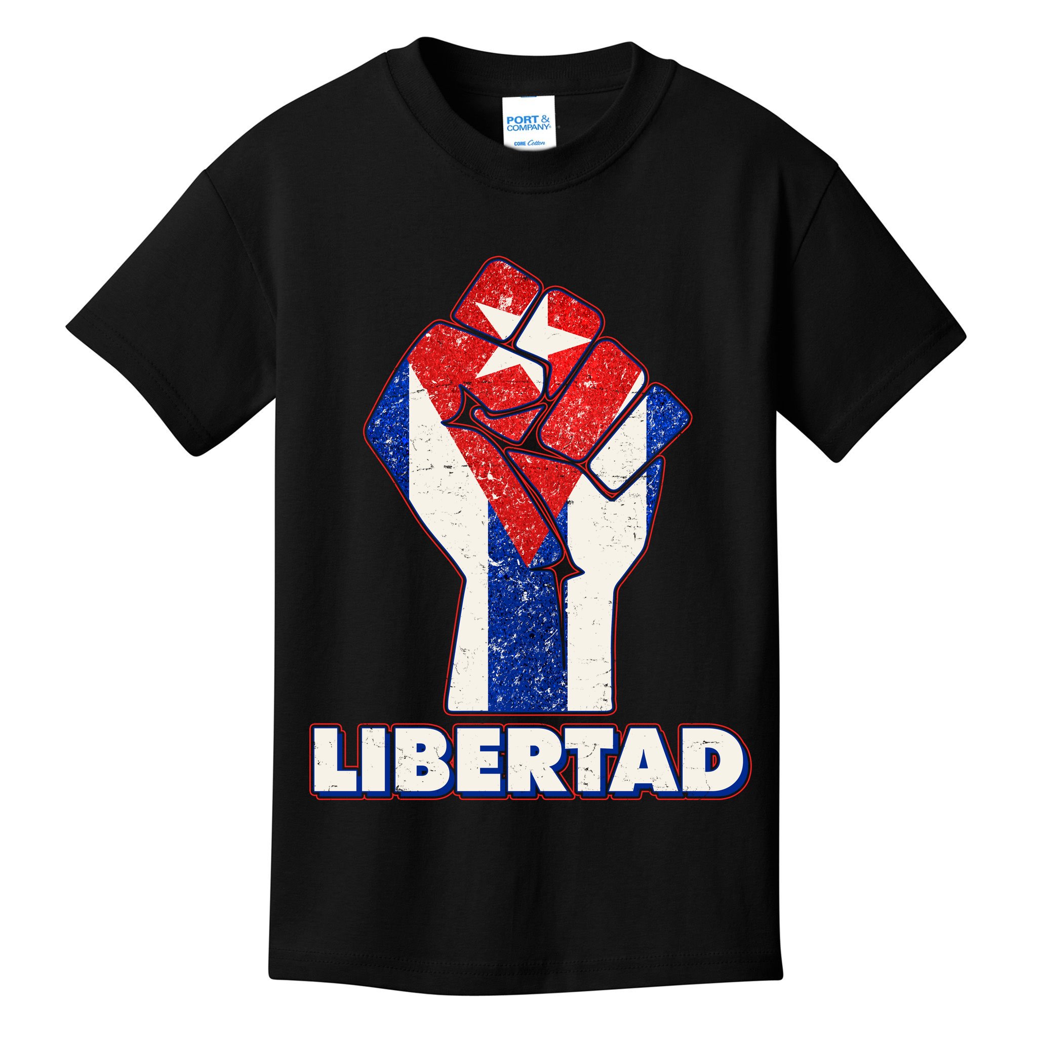 Libertad Cuba Cuban Flag Protest Fist Kids T-Shirt