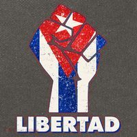 Libertad Cuba Cuban Flag Protest Fist Cotton Canvas Backpack