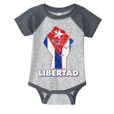 Libertad Cuba Cuban Flag Protest Fist Infant Baby Jersey Bodysuit