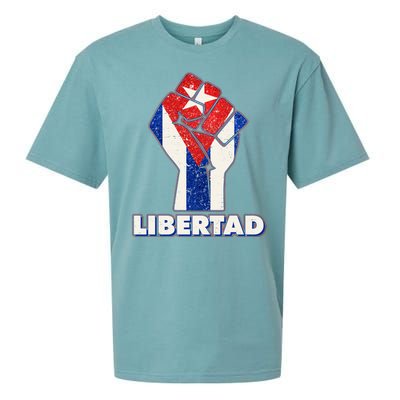 Libertad Cuba Cuban Flag Protest Fist Sueded Cloud Jersey T-Shirt