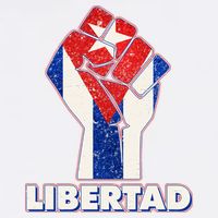 Libertad Cuba Cuban Flag Protest Fist Garment-Dyed Sweatshirt