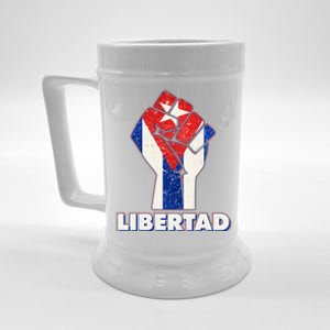 Libertad Cuba Cuban Flag Protest Fist Beer Stein