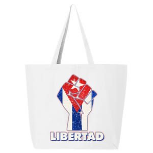 Libertad Cuba Cuban Flag Protest Fist 25L Jumbo Tote