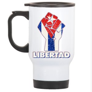 Libertad Cuba Cuban Flag Protest Fist Stainless Steel Travel Mug