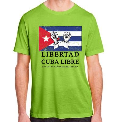 Libertad Cuba Libre Bandera Cubana Liberated De Cuba Adult ChromaSoft Performance T-Shirt