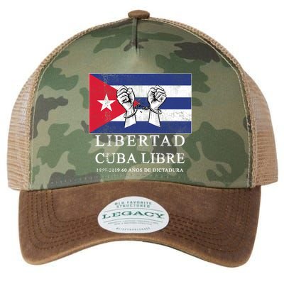 Libertad Cuba Libre Bandera Cubana Liberated De Cuba Legacy Tie Dye Trucker Hat
