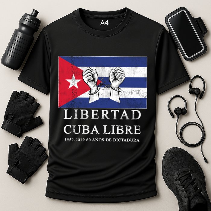 Libertad Cuba Libre Bandera Cubana Liberated De Cuba Cooling Performance Crew T-Shirt