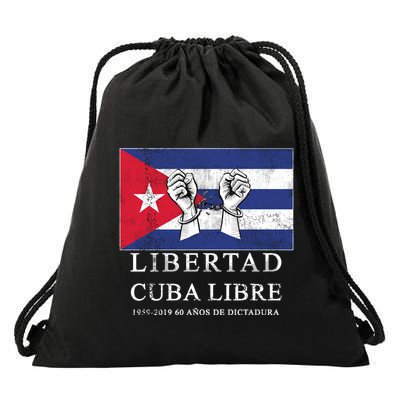 Libertad Cuba Libre Bandera Cubana Liberated De Cuba Drawstring Bag