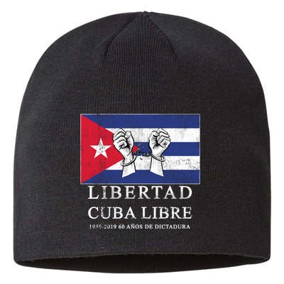 Libertad Cuba Libre Bandera Cubana Liberated De Cuba Sustainable Beanie