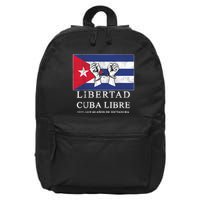 Libertad Cuba Libre Bandera Cubana Liberated De Cuba 16 in Basic Backpack