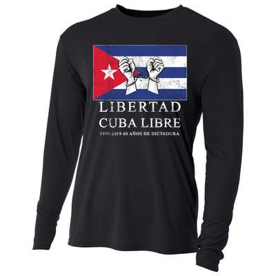 Libertad Cuba Libre Bandera Cubana Liberated De Cuba Cooling Performance Long Sleeve Crew