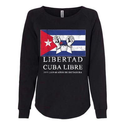 Libertad Cuba Libre Bandera Cubana Liberated De Cuba Womens California Wash Sweatshirt