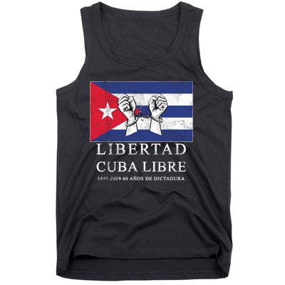 Libertad Cuba Libre Bandera Cubana Liberated De Cuba Tank Top