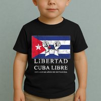 Libertad Cuba Libre Bandera Cubana Liberated De Cuba Toddler T-Shirt