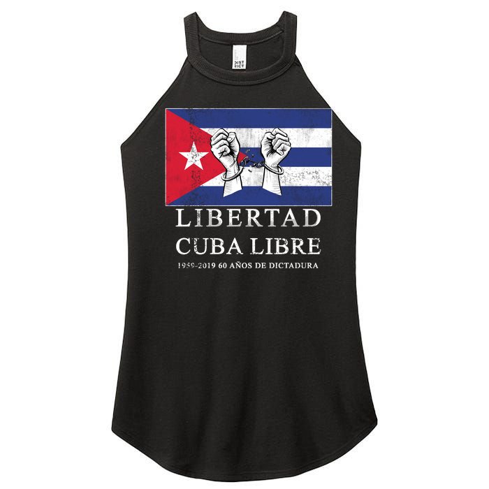 Libertad Cuba Libre Bandera Cubana Liberated De Cuba Women’s Perfect Tri Rocker Tank