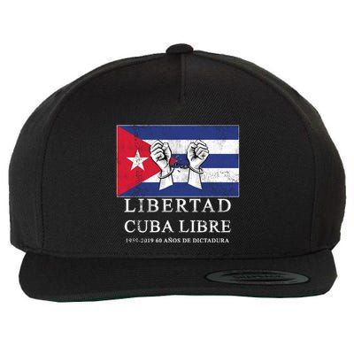 Libertad Cuba Libre Bandera Cubana Liberated De Cuba Wool Snapback Cap