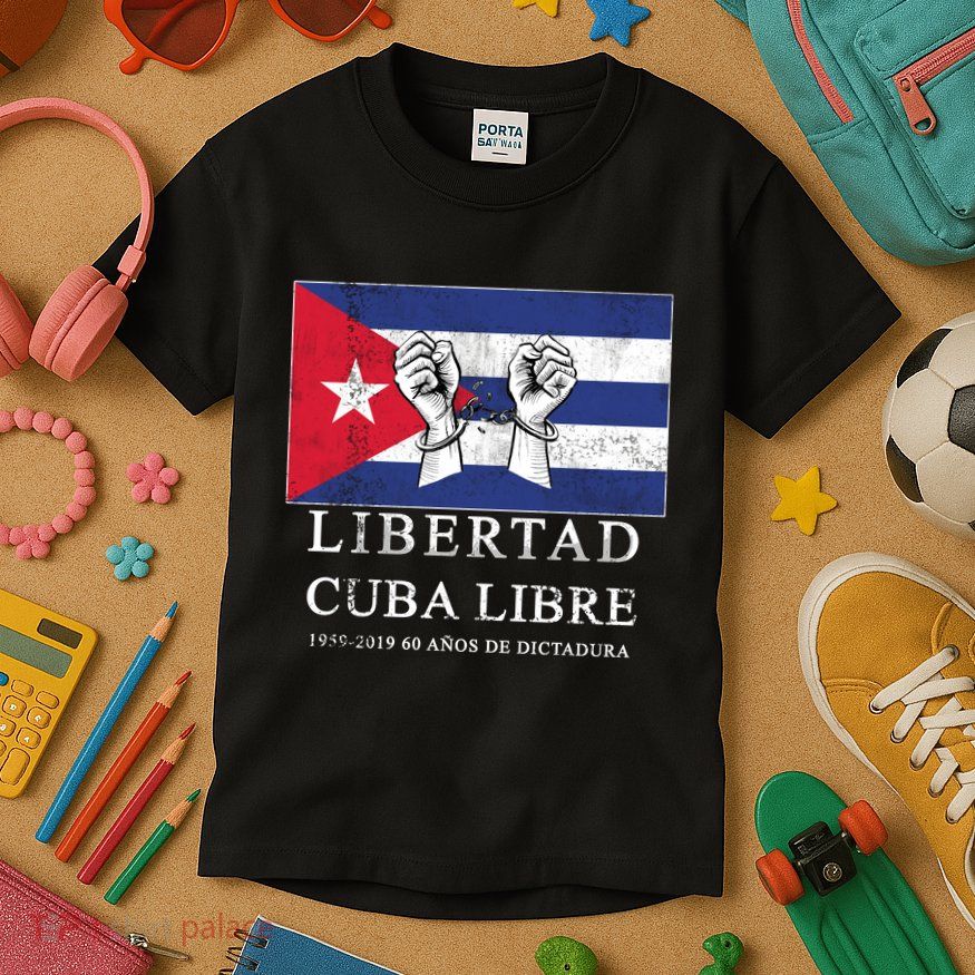 Libertad Cuba Libre Bandera Cubana Liberated De Cuba Kids T-Shirt