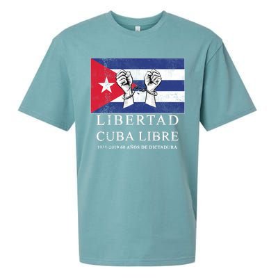 Libertad Cuba Libre Bandera Cubana Liberated De Cuba Sueded Cloud Jersey T-Shirt