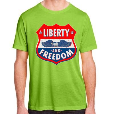 Liberty And Freedom US Eagle Road Sign Adult ChromaSoft Performance T-Shirt