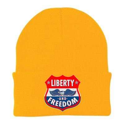 Liberty And Freedom US Eagle Road Sign Knit Cap Winter Beanie