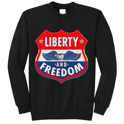 Liberty And Freedom US Eagle Road Sign Sweatshirt