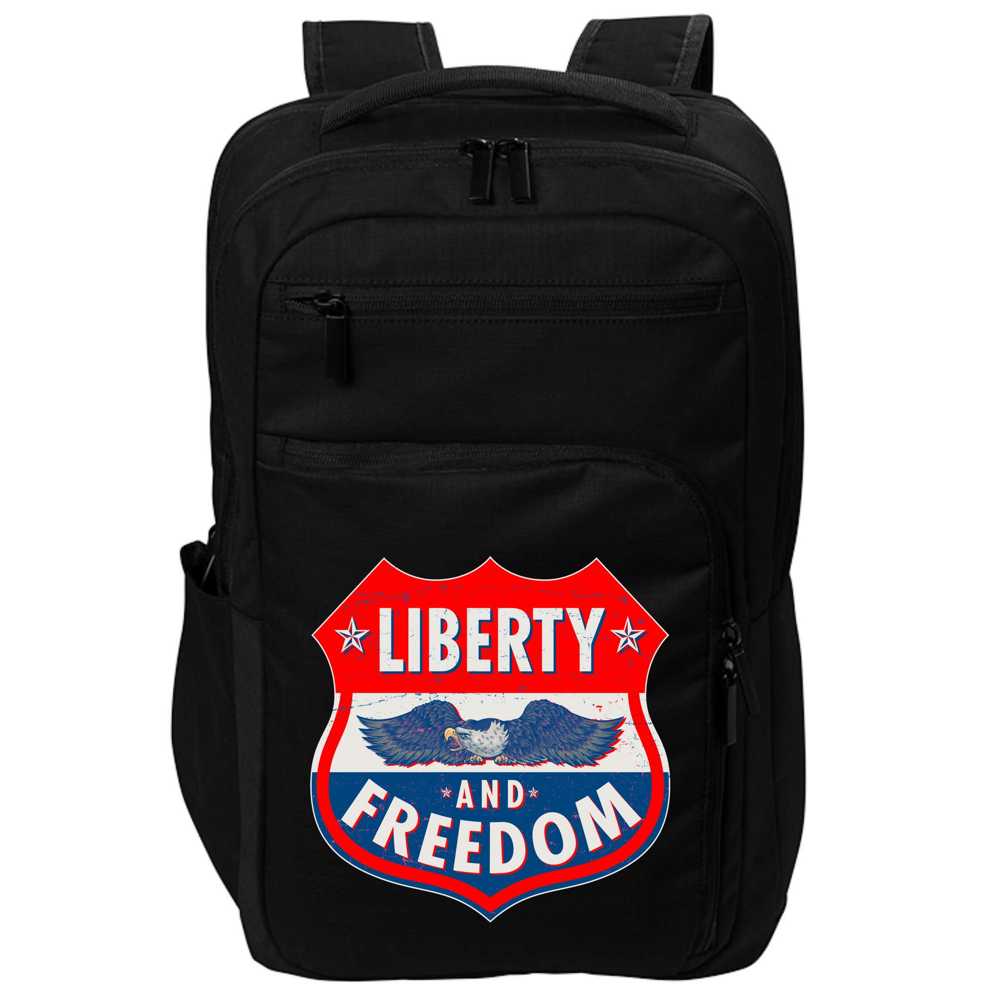 Liberty And Freedom US Eagle Road Sign Impact Tech Backpack