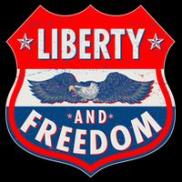Liberty And Freedom US Eagle Road Sign Impact Tech Backpack