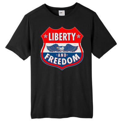 Liberty And Freedom US Eagle Road Sign Tall Fusion ChromaSoft Performance T-Shirt