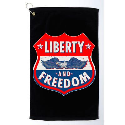 Liberty And Freedom US Eagle Road Sign Golf Towel